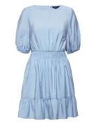 D1. Flounce Puff Sleeve Dress Kort Kjole Blue GANT