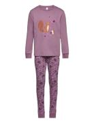 Pajama Aop Unicorn Animal Ao Pyjamas Sett Purple Lindex
