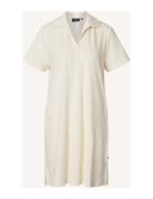 Kailey Jacquard Terry Dress Knelang Kjole White Lexington Clothing