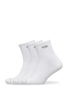 Ck Men Short Sock 3P Underwear Socks Regular Socks White Calvin Klein