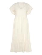 Objvita S/S Long Dress 120 Knelang Kjole Cream Object