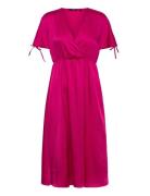 Vmheart Oli 2/4 Calf Dress Wvn Ce Cp Knelang Kjole Pink Vero Moda