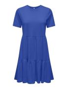 Onlmay Life S/S Peplum Dress Box Jrs Knelang Kjole Blue ONLY