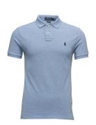 Slim Fit Mesh Polo Shirt Tops Polos Short-sleeved Blue Polo Ralph Laur...