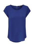 Onlvic S/S Solid Top Noos Ptm Tops Blouses Short-sleeved Blue ONLY