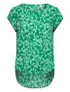 Onlvic S/S Aop Top Noos Ptm Tops Blouses Short-sleeved Green ONLY
