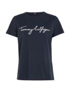 Heritage Crew Neck Graphic Tee Tops T-shirts & Tops Short-sleeved Navy...