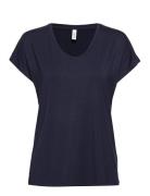 Sc-Marica Tops T-shirts & Tops Short-sleeved Navy Soyaconcept