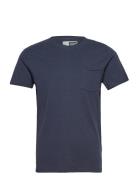Sdgaylin Ss Tops T-shirts Short-sleeved Blue Solid