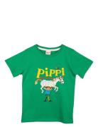 Pippi T-Shirt Tops T-shirts Short-sleeved Green Martinex