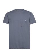 Kolding Organic Tee S/S Tops T-shirts Short-sleeved Blue Clean Cut Cop...
