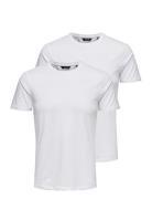 Onsbasic Slim O-Neck 2-Pack Noos Tops T-shirts Short-sleeved White ONL...