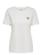 Onlkita Life S/S Logo Top Noos Tops T-shirts & Tops Short-sleeved Whit...