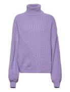 Recycled Wool Mix Rerik Sweater Tops Knitwear Turtleneck Purple Mads N...