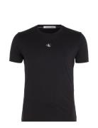 Micro Monologo Tee Tops T-shirts Short-sleeved Black Calvin Klein Jean...