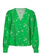 Yasdasla Ls V-Neck Shirt S. Tops Blouses Long-sleeved Green YAS
