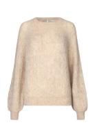 Halla Knit O-Neck Tops Knitwear Jumpers Cream Second Female