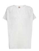C_Beffania Tops Blouses Short-sleeved White BOSS