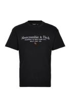 Anf Mens Graphics Tops T-shirts Short-sleeved Black Abercrombie & Fitc...