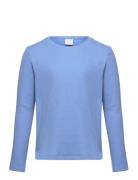 Top L S Basic Rib Tops T-shirts Long-sleeved T-shirts Blue Lindex