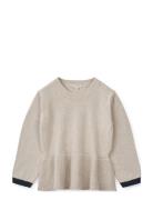 Esme Knit Jumper Tops Knitwear Pullovers Beige Liewood