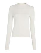 Corset Detail Sweater Tops T-shirts & Tops Long-sleeved Cream Calvin K...