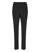 Fique Zip Trousers Bottoms Trousers Straight Leg Black Second Female