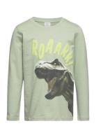 Top Ls Dino Placed Tops T-shirts Long-sleeved T-shirts Green Lindex