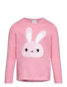Top L S Rabbit Pile Applique Tops T-shirts Long-sleeved T-shirts Pink ...