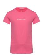 Printed Logo T-Shirt Tops T-shirts Short-sleeved Pink Tom Tailor