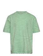 Over Striped T-Shirt Tops T-shirts Short-sleeved Green Tom Tailor