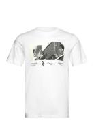 Photoprinted T-Shirt Tops T-shirts Short-sleeved White Tom Tailor