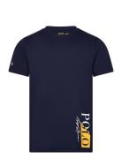 Cotton Blend-Sle-Top Tops T-shirts Short-sleeved Navy Polo Ralph Laure...