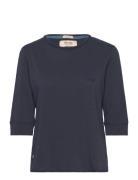 Mmzelma 3/4 Sleeve Tee Tops T-shirts & Tops Long-sleeved Navy MOS MOSH