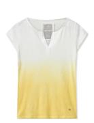 Mmtroy Ss Dip Dye Tee Tops T-shirts & Tops Short-sleeved White MOS MOS...