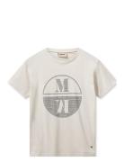 Mmvicci O-Ss Stud Tee Tops T-shirts & Tops Short-sleeved Cream MOS MOS...