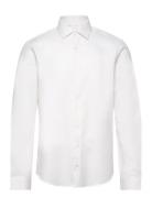 Structure Solid Slim Shirt Tops Shirts Business White Calvin Klein