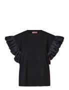 Moniq Tops T-shirts & Tops Short-sleeved Black Custommade