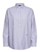 Pernilla Organic Cotton Oxford Shirt Tops Shirts Long-sleeved Blue Lex...