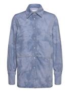 Bleach Denim Tops Shirts Long-sleeved Blue Ganni
