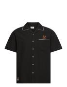 Percico Bowling Shirt Tops Shirts Short-sleeved Black Percival