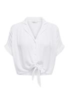 Onlpaula Life S/S Tie Shirt Wvn Noos Tops Blouses Short-sleeved White ...