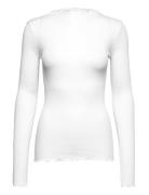 Silk T-Shirt Tops T-shirts & Tops Long-sleeved White Rosemunde