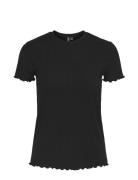 Pcnicca Ss O-Neck Top Jrs Noos Tops T-shirts & Tops Short-sleeved Blac...