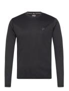 Relleu Running Shirt Tops T-shirts Long-sleeved Black FILA