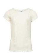 Cotton T-Shirt Tops T-shirts Short-sleeved Cream Rosemunde Kids