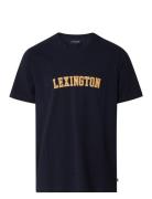 Mac Casual Print Tee Tops T-shirts Short-sleeved Blue Lexington Clothi...
