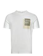 Overlay Box Logo T-Shirt Tops T-shirts Short-sleeved White Calvin Klei...