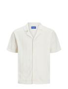 Jorvalencia Structure Knit Ss Polo Sn Tops Shirts Short-sleeved White ...