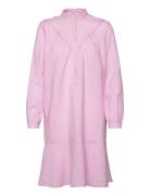 Dress In Blended Linen Knelang Kjole Pink Esprit Casual